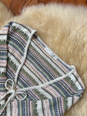 Altar'd State Crochet Knit Multi Color Cardigan Top